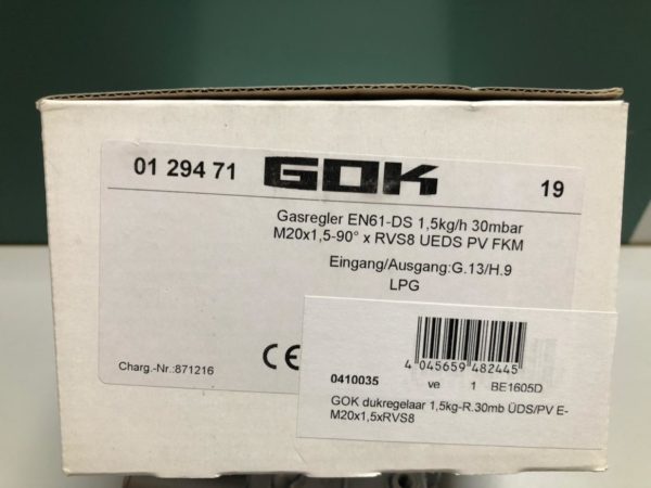 Gok drukregelaar 1.5kg-R.30mb UDS/PV E-M20X1.5xRVS8 - Afbeelding 3