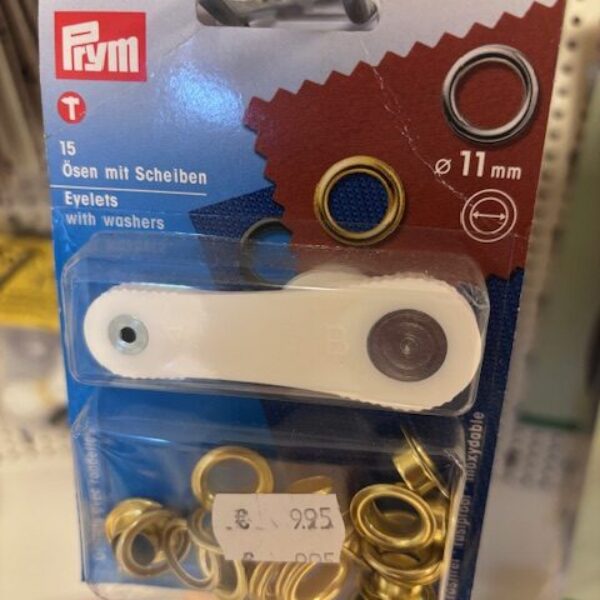 Eyelets and washers, 11.0mm, antique brass